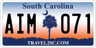 SC license plate AIM071