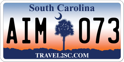 SC license plate AIM073