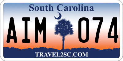 SC license plate AIM074