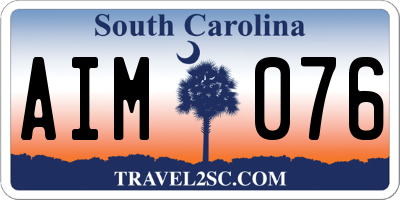 SC license plate AIM076
