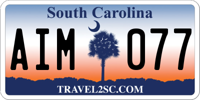 SC license plate AIM077
