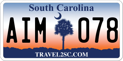 SC license plate AIM078