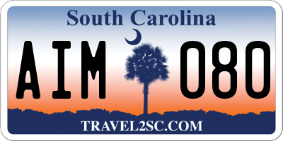 SC license plate AIM080