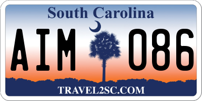SC license plate AIM086