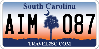 SC license plate AIM087