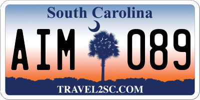 SC license plate AIM089