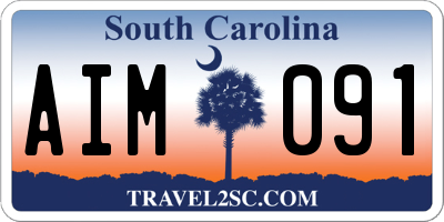 SC license plate AIM091