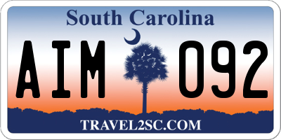 SC license plate AIM092