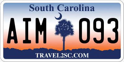 SC license plate AIM093