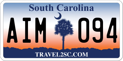 SC license plate AIM094