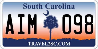 SC license plate AIM098