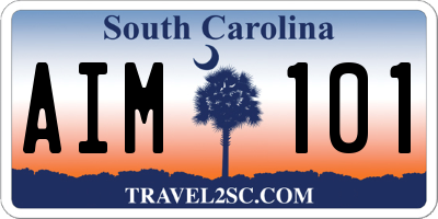 SC license plate AIM101