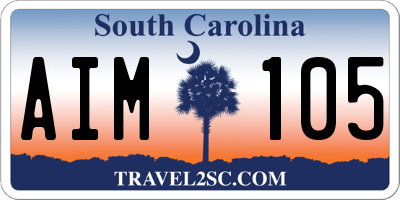 SC license plate AIM105