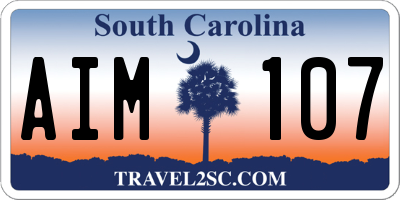 SC license plate AIM107