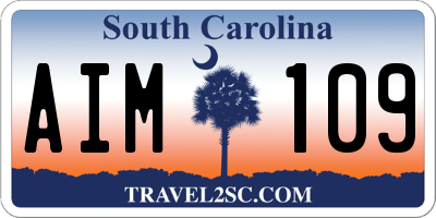 SC license plate AIM109