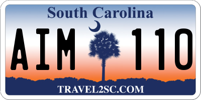 SC license plate AIM110