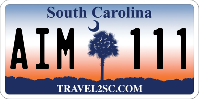 SC license plate AIM111