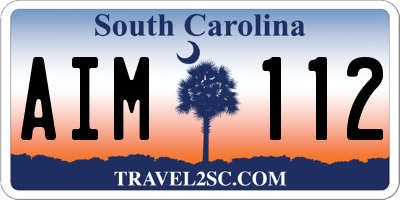 SC license plate AIM112