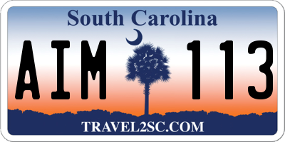 SC license plate AIM113
