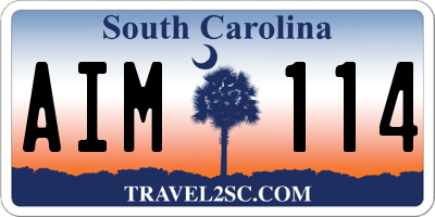 SC license plate AIM114