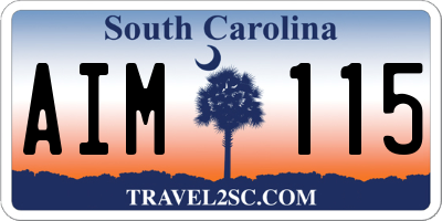 SC license plate AIM115