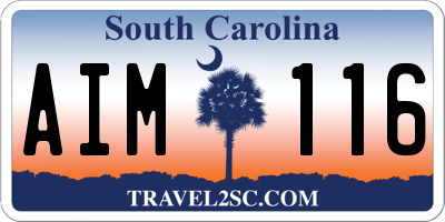 SC license plate AIM116