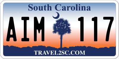 SC license plate AIM117