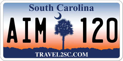 SC license plate AIM120