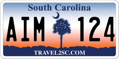 SC license plate AIM124