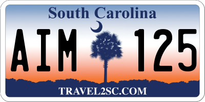 SC license plate AIM125
