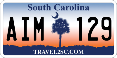 SC license plate AIM129