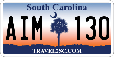SC license plate AIM130