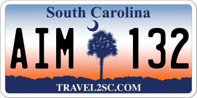 SC license plate AIM132