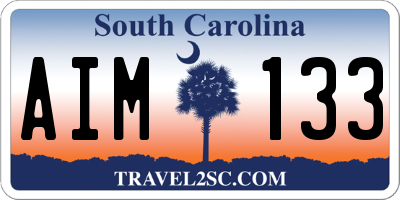 SC license plate AIM133