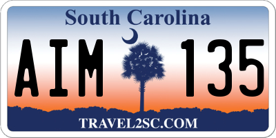 SC license plate AIM135