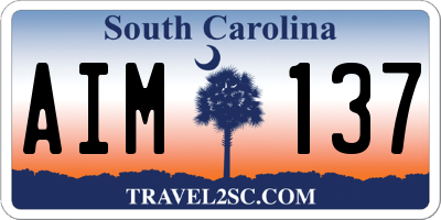 SC license plate AIM137