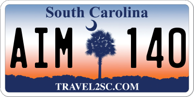 SC license plate AIM140