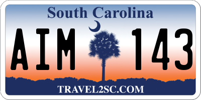 SC license plate AIM143