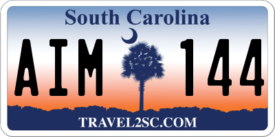 SC license plate AIM144