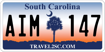 SC license plate AIM147