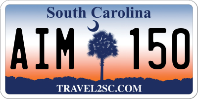SC license plate AIM150