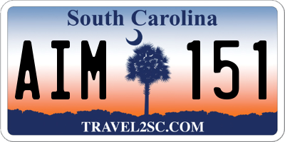 SC license plate AIM151