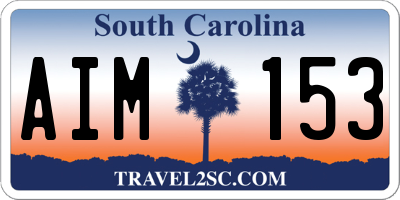 SC license plate AIM153