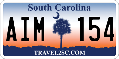 SC license plate AIM154