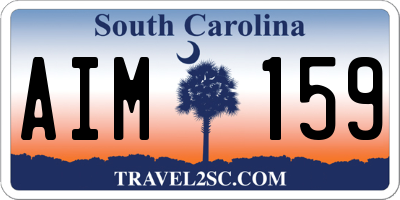 SC license plate AIM159