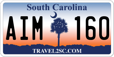 SC license plate AIM160