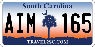 SC license plate AIM165