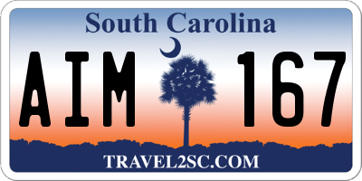 SC license plate AIM167