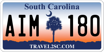 SC license plate AIM180