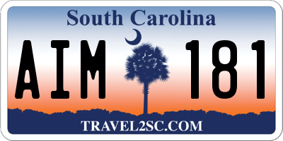 SC license plate AIM181